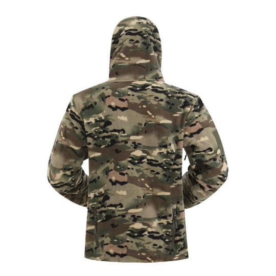 Men's Hooded Outdoor Warm Camouflage Fleece Jacket 9261111345336