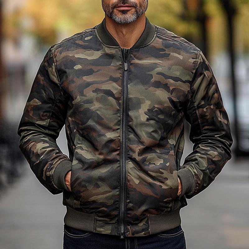 Men's Vintage Camouflage Baseball Jacket 9887361433784