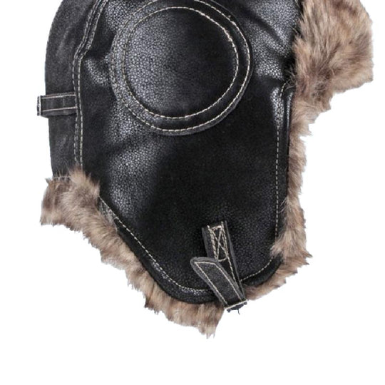 Men's Classic Retro Winter Warm Earmuffs PU Leather Hat 9272629428408