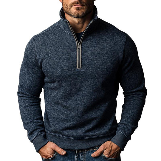 Men's Retro Casual Multicolored Zipper Stand Collar Sweatshirt 9873134518456