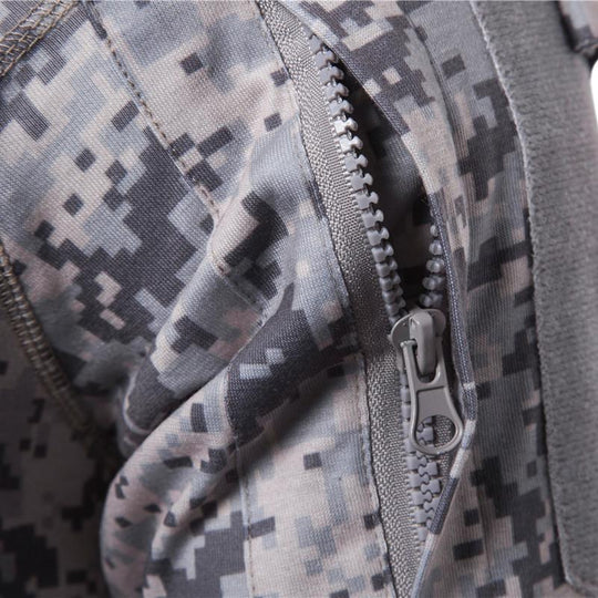 Men's Classic Casual Camouflage Stitching Zipper Stand Collar Long Sleeve T-shirt 9261140934840