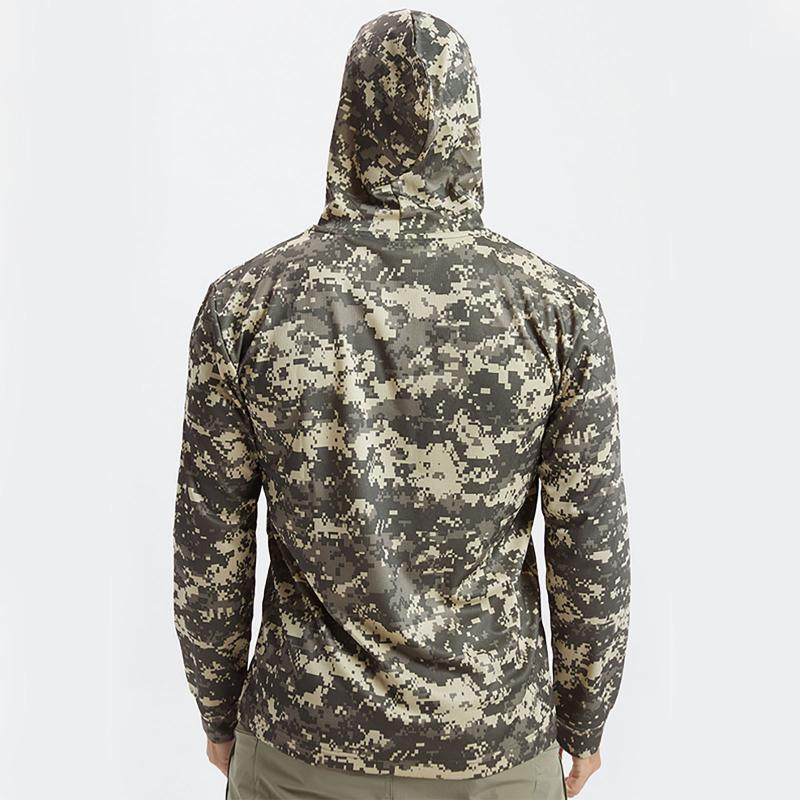Men's Casual Outdoor Camouflage Quick-drying Long-sleeved Hooded T-shirt 9261144309944