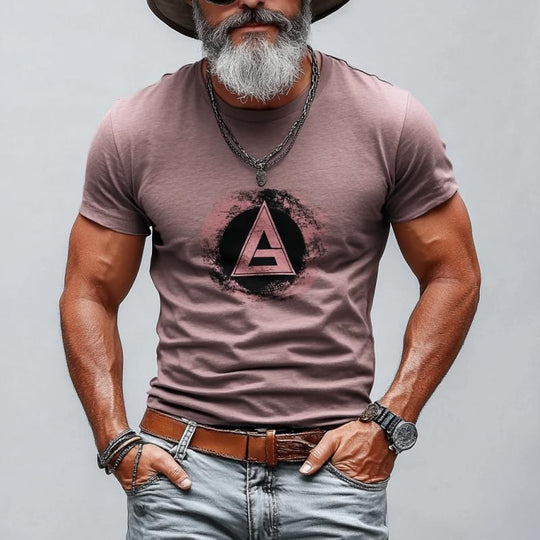 Men's Casual Round Neck Printed Slim Fit Short Sleeve T-shirt 9887360614584