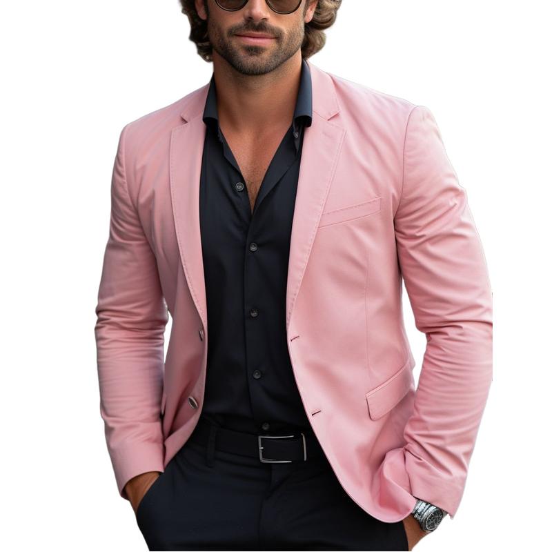 Men's Stylish Solid Color Single Button Blazer 9886816895160