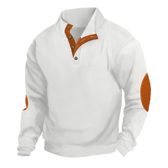 Men's Outdoor Casual Stand Collar Waffle Sweatshirt 9267507626168