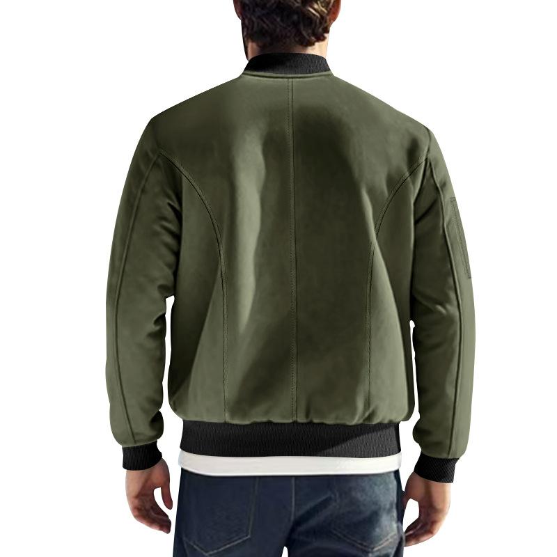 Men's Solid Color Suede Single Breasted Long Sleeve Casual Jacket 9879142072504
