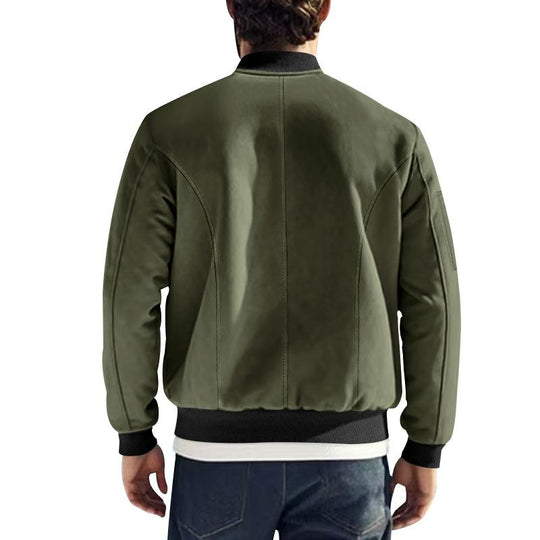Men's Solid Color Suede Single Breasted Long Sleeve Casual Jacket 9879142072504