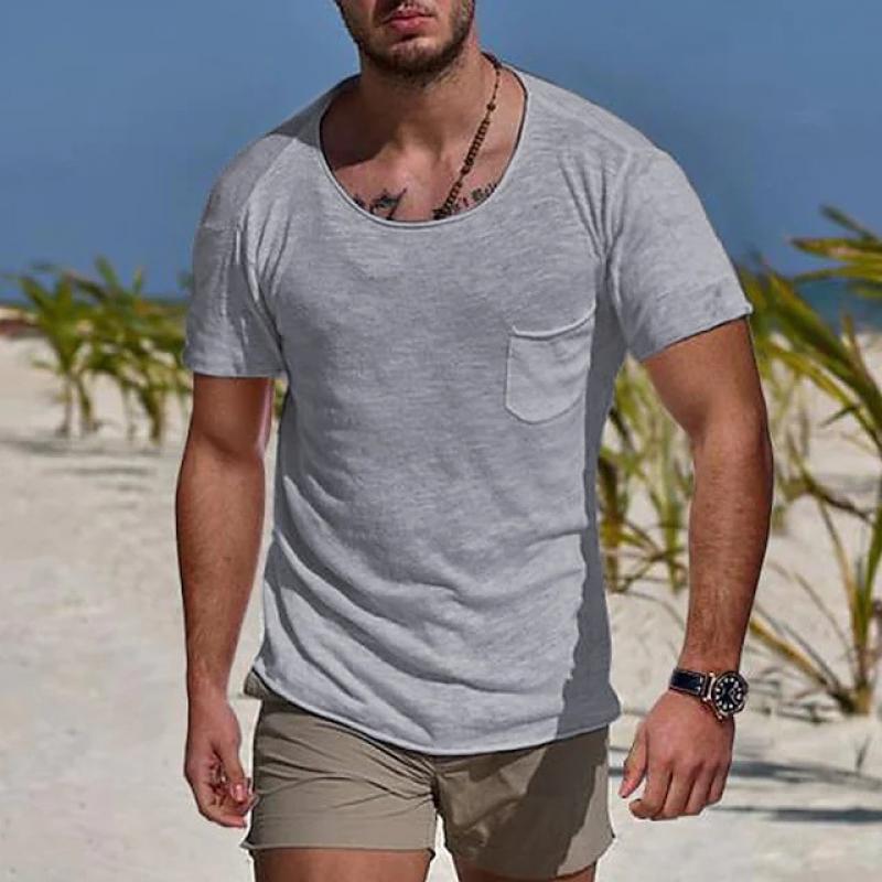 Men's Pocket Crew Neck Short Sleeve T-shirt 9261135626424
