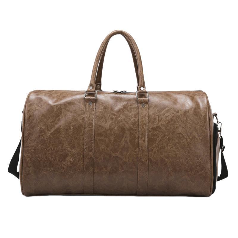 Men's Vintage Large Capacity Leather Sports Fitness Travel Bag 9882789609656