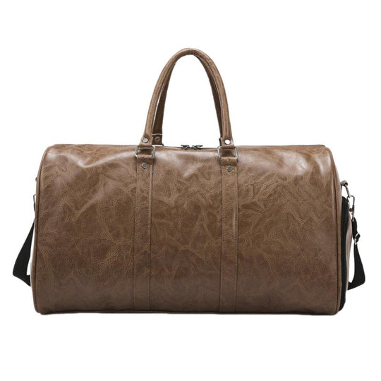Men's Vintage Large Capacity Leather Sports Fitness Travel Bag 9882789609656