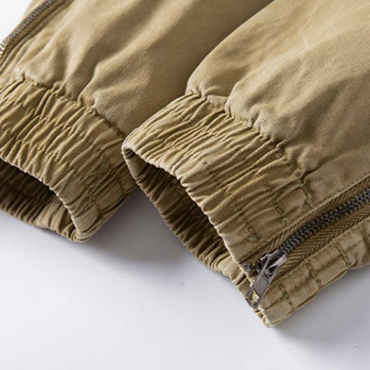 Men's Casual Washed Cotton Slim Fit Multi-Pocket Cargo Pants 9261767721144