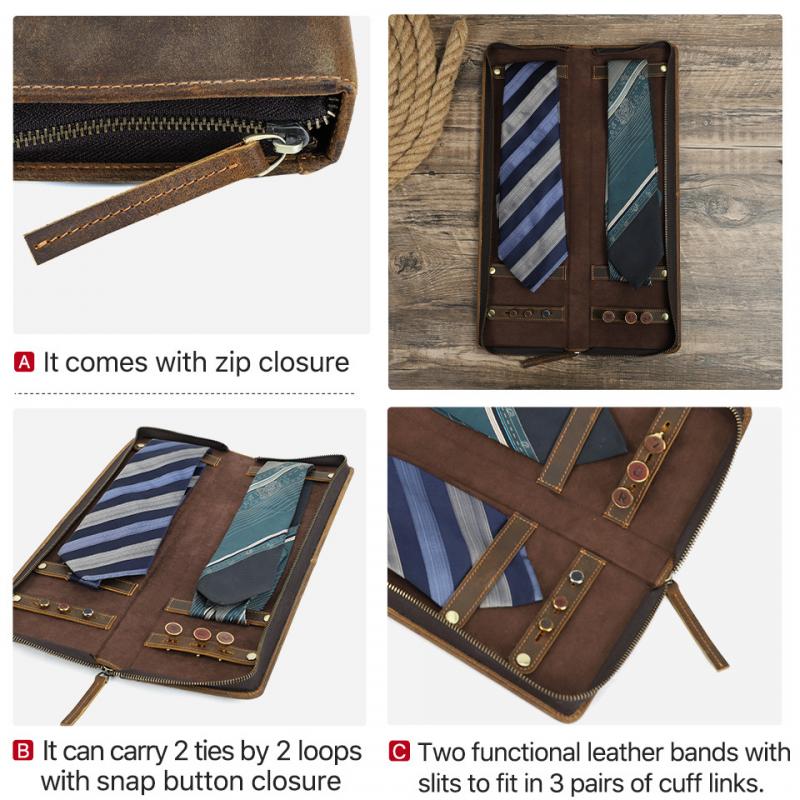 Men's Classic Vintage Portable Tie Storage Bag 9879143219384