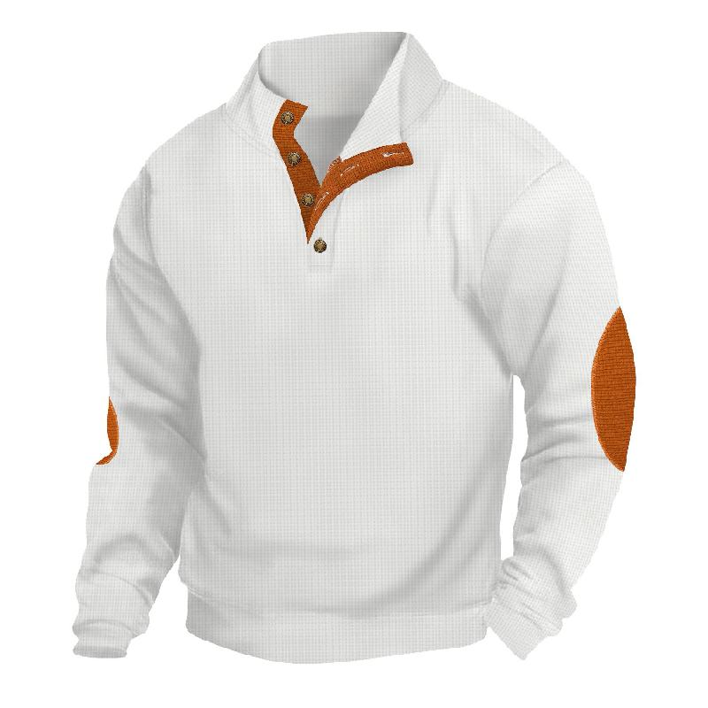Men's Outdoor Casual Stand Collar Waffle Sweatshirt 9267507626168