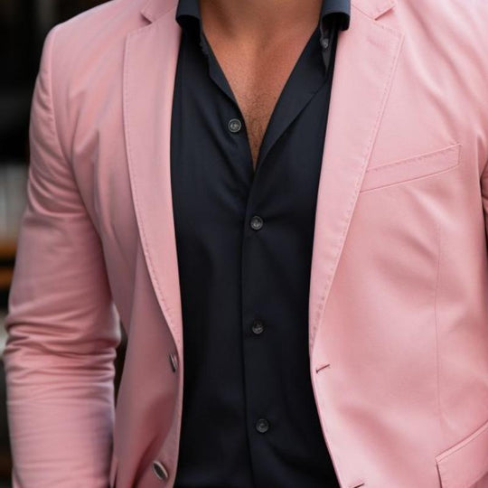Men's Stylish Solid Color Single Button Blazer 9886816895160
