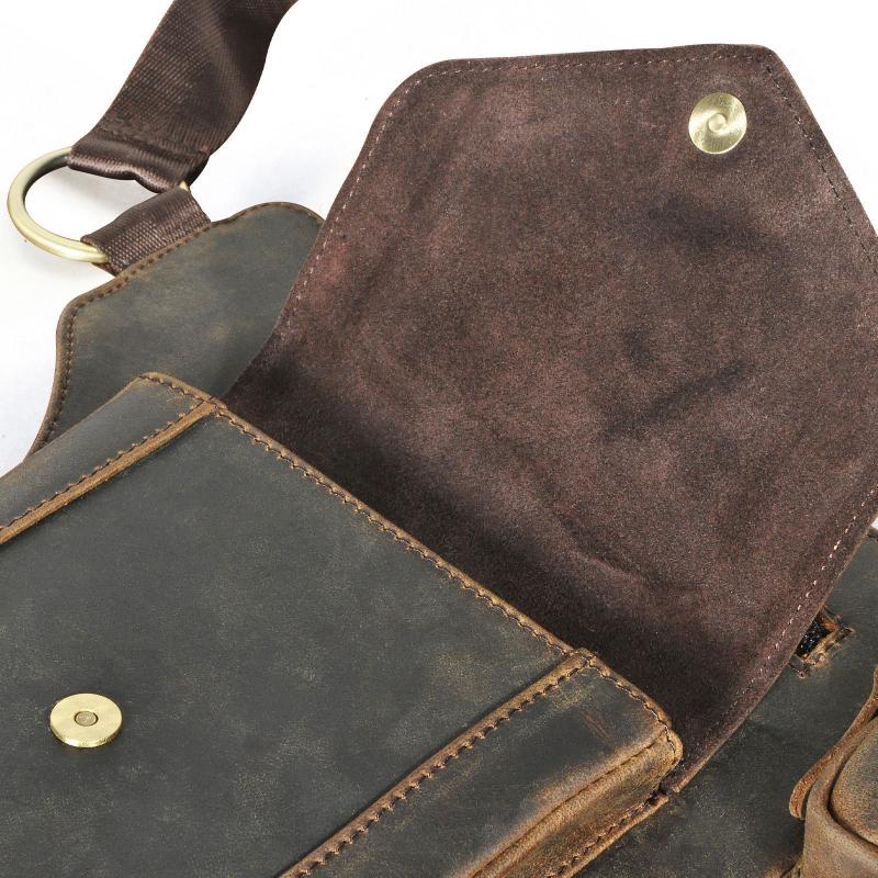 Men's Classic Retro Personality Outdoor  Leather  Waist Bag 9879143350456