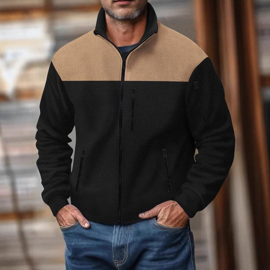 Men's Colorblock Polar fleece Multi-pocket Zipper Jacket 9879142138040
