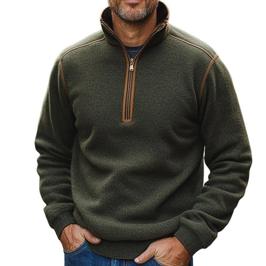 Men's Retro Casual Lumberjack Stand Collar Zipper Sweatshirt 9877216788664