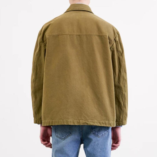 Men's Casual Canvas Lapel Flap Pocket Loose Jacket 9880239374520