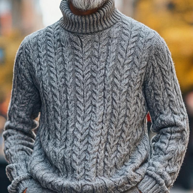 Men's Classic Versatile Turtleneck Knitted Sweater 9873140580536