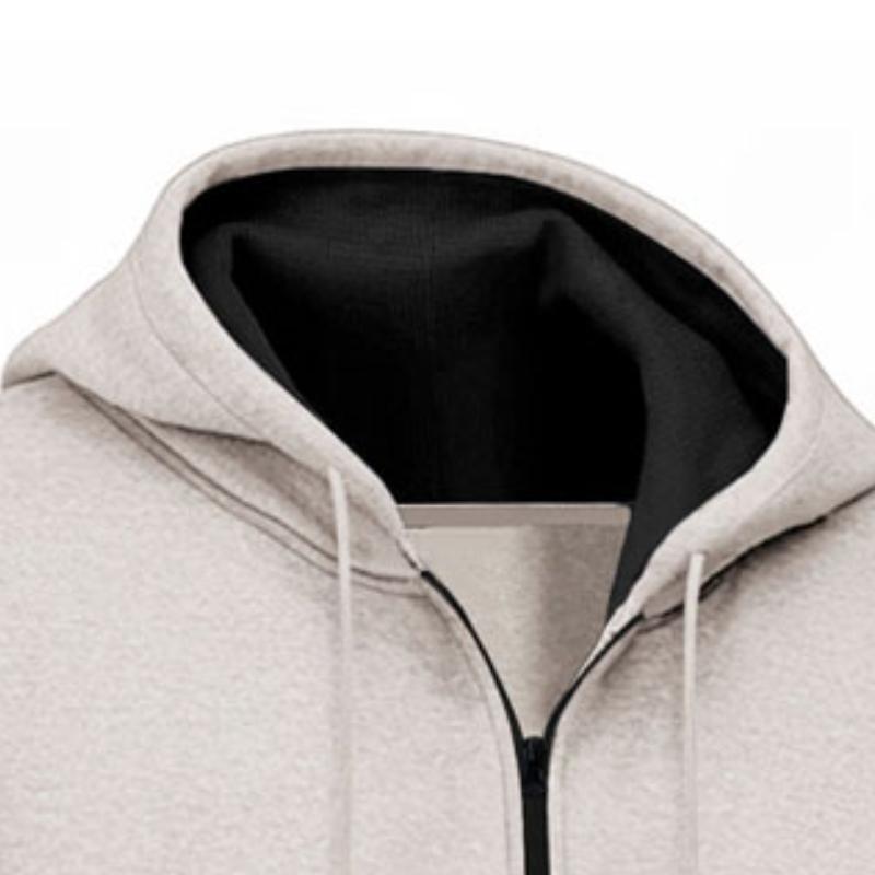 Men's Casual Cotton Blend Hooded Zip-Up Loose Sports Jacket 9879658168504