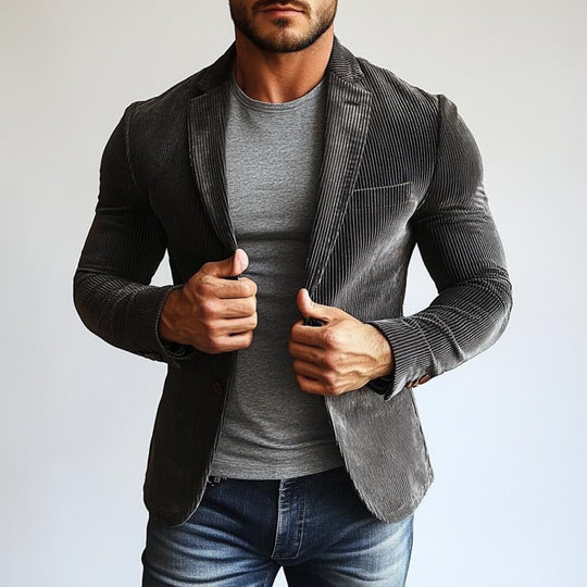 Men's Fashion Corduroy Single Button Blazer 9888005161144