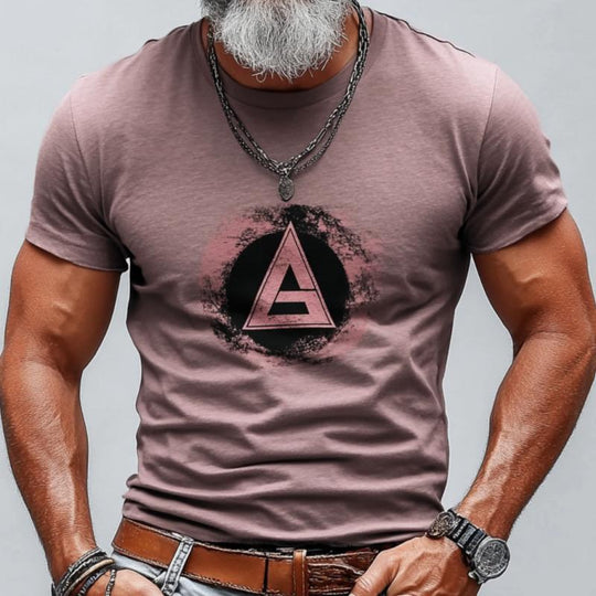 Men's Casual Round Neck Printed Slim Fit Short Sleeve T-shirt 9887360614584