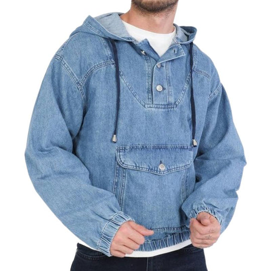 Men's Loose Casual Denim Hoodie 9883357806776