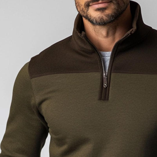 Men's Retro Casual Colorblock Zipper Sweatshirt 9880238817464