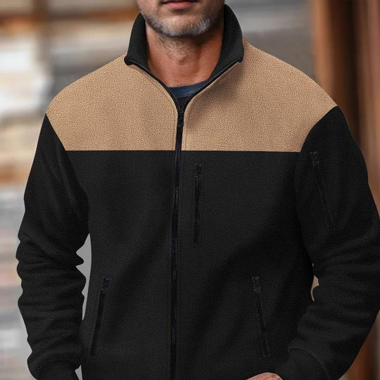 Men's Colorblock Polar fleece Multi-pocket Zipper Jacket 9879142138040