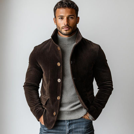 Men's Vintage Corduroy Single Breasted Lapel Jacket 9878728933560