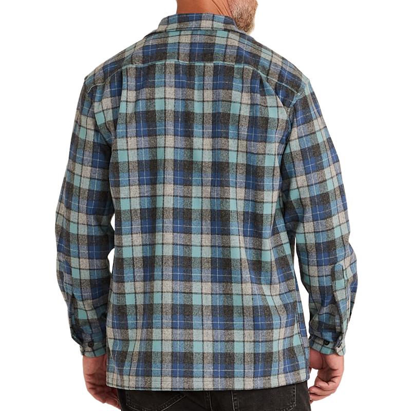 Men's Casual Contrast Plaid Long Sleeve Lapel Shirt 9884640051384