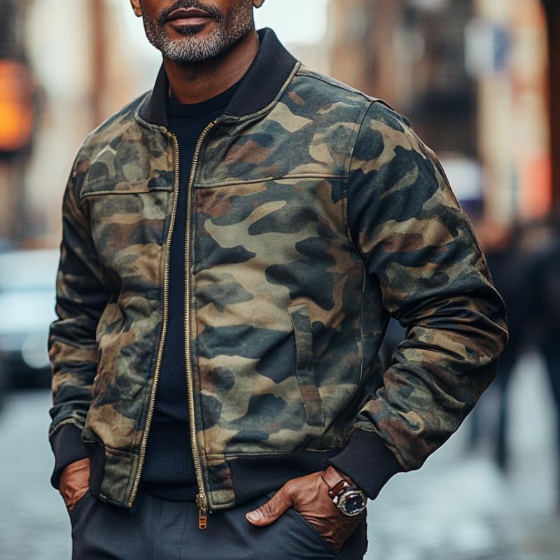 Men's Casual Camouflage Baseball Jacket 9887361499320