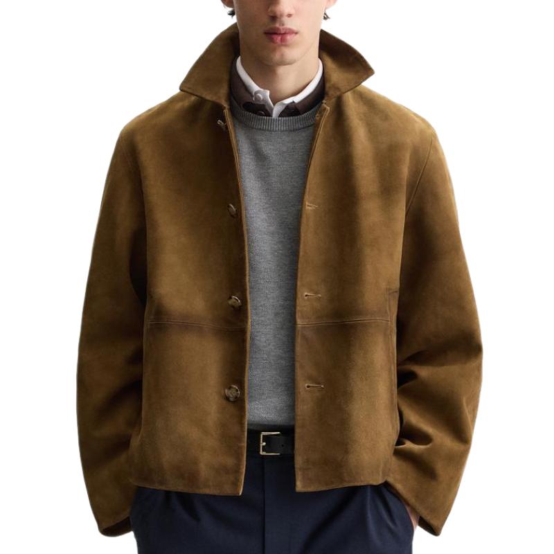 Men's Vintage Lapel Suede Jacket 9884640116920