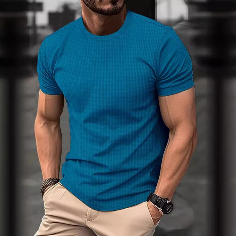 Men's Casual Round Neck Breathable Ice Silk Short-Sleeved T-Shirt 9261124092088