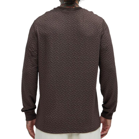 Men's Casual Loose Round Neck 3D Embossed Long Sleeve Sweatshirt 9883356889272