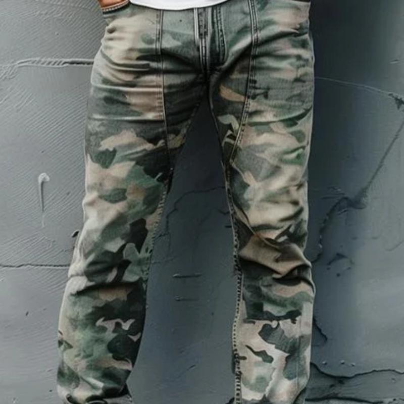 Men's Fashion Washed Camouflage Straight Pants 9886816862392