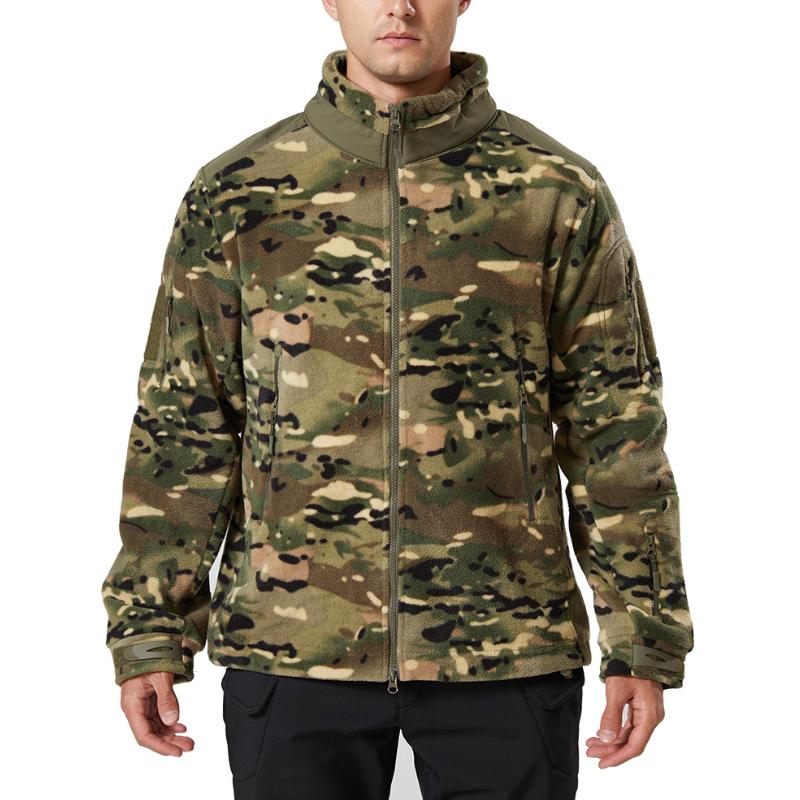 Men's Stand Collar Outdoor Sports Camouflage Fleece Jacket 9261111378104