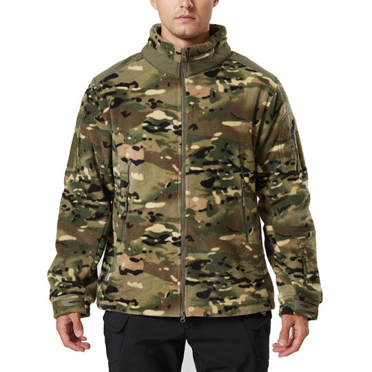 Men's Stand Collar Outdoor Sports Camouflage Fleece Jacket 9261111378104