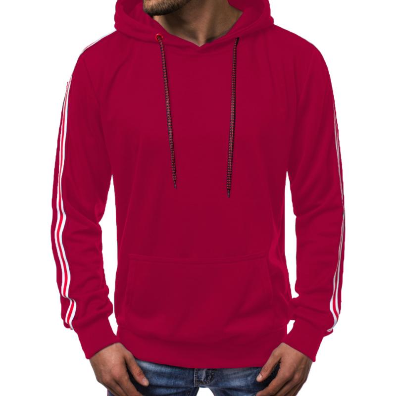 Men's Retro Casual Striped Print Hooded Long Sleeve T-Shirt 9261141360824