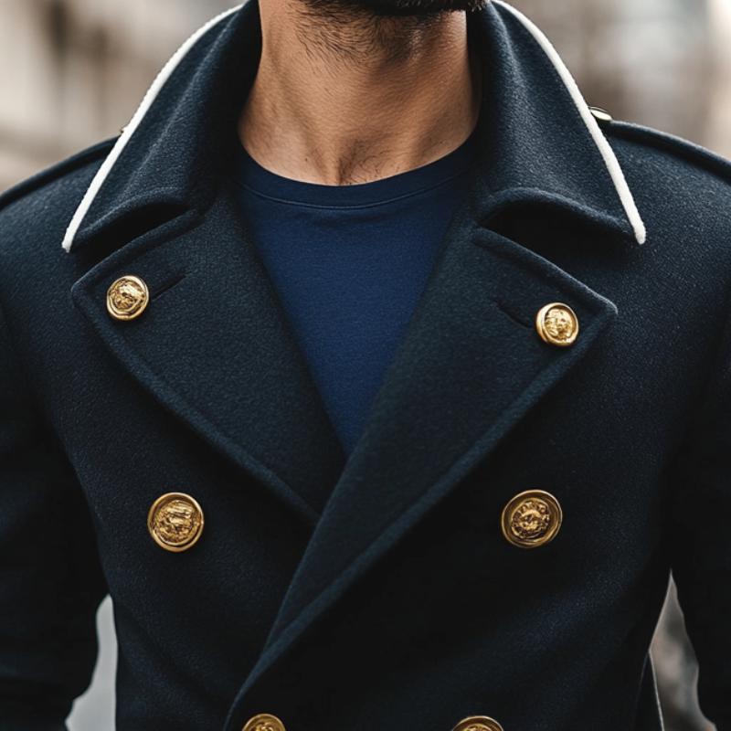 Men's Vintage Wool Double-Breasted Short Coat 9261107183800
