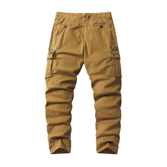 Men's Casual Cotton Washed Colorblock Multi-Pocket Work Pants 9261769654456