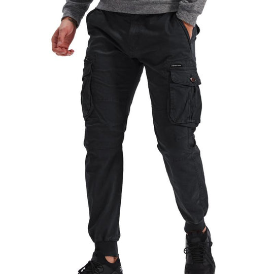 Men's Classic Casual Multi-Pocket Elastic Waist Cuff Pants 9261768409272
