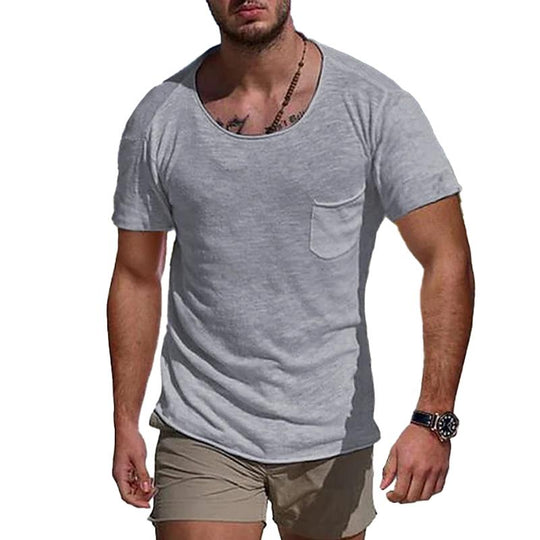 Men's Pocket Crew Neck Short Sleeve T-shirt 9261135626424