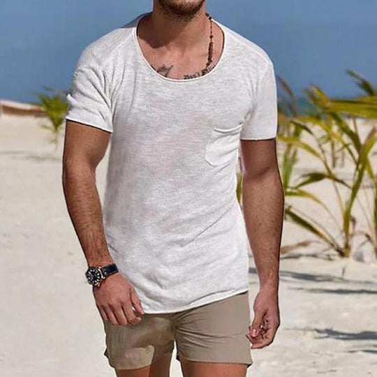 Men's Pocket Crew Neck Short Sleeve T-shirt 9261135626424