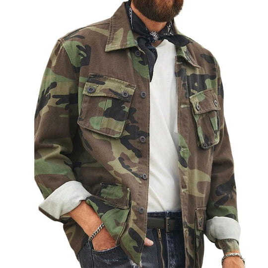 Men's Camouflage Print Long Sleeve Shirt 9880237637816