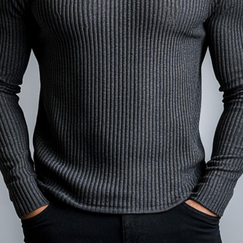 Men's Classic Casual Half Turtleneck Knitted Long Sleeve T-Shirt 9890062336184