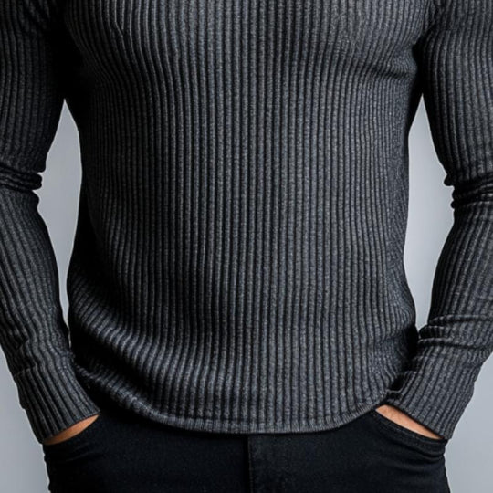 Men's Classic Casual Half Turtleneck Knitted Long Sleeve T-Shirt 9890062336184