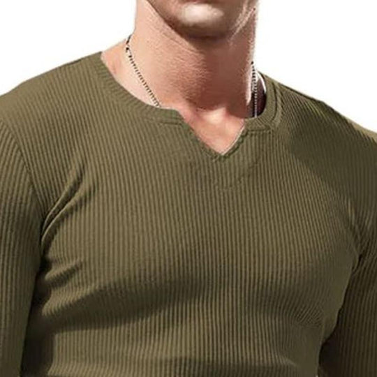 Men's Classic Casual Slim Fit Knitted Round Neck Long Sleeve T-Shirt 9261141524664