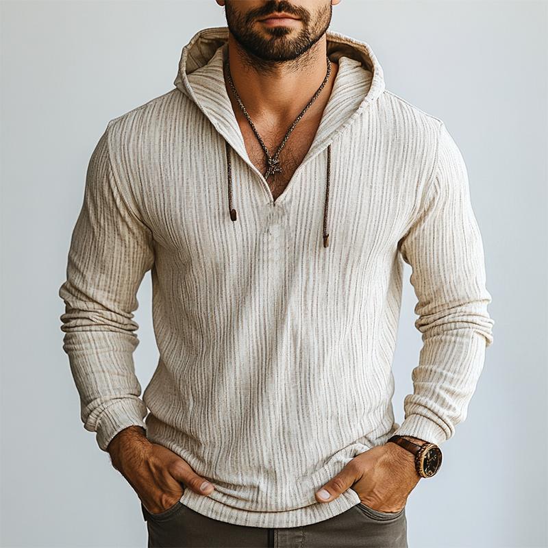 Men's Classic Casual Slim Fit Linen Hoodie 9890062434488